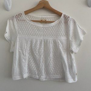 Hollister Lacey See Through White Crop Top